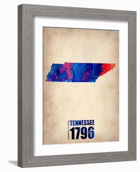 Tennessee Watercolor Map-NaxArt-Framed Art Print
