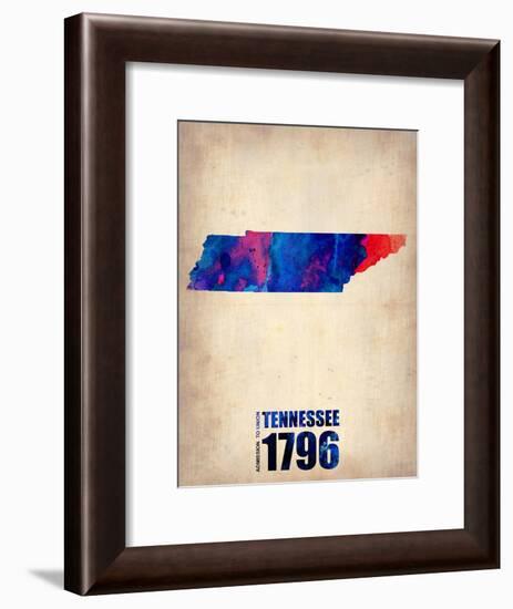 Tennessee Watercolor Map-NaxArt-Framed Art Print