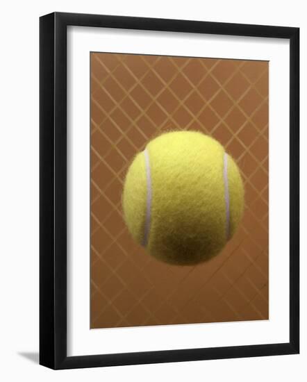 Tennis Ball Against a Racquet-null-Framed Photographic Print