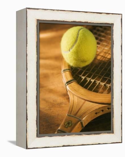 Tennis Ball and Wood Racket-Tom Grill-Framed Premier Image Canvas