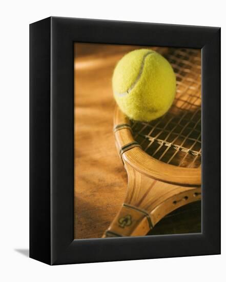 Tennis Ball and Wood Racket-Tom Grill-Framed Premier Image Canvas