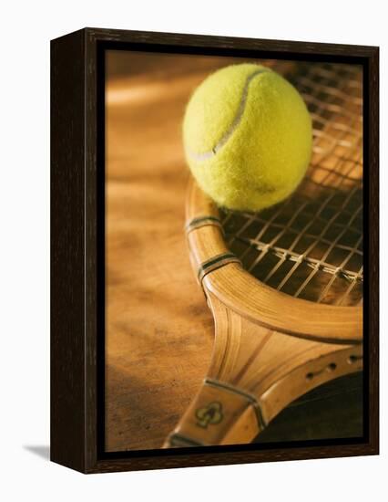 Tennis Ball and Wood Racket-Tom Grill-Framed Premier Image Canvas