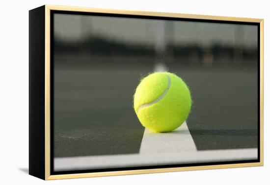Tennis Ball Court close on the Court Lines-33ft-Framed Premier Image Canvas