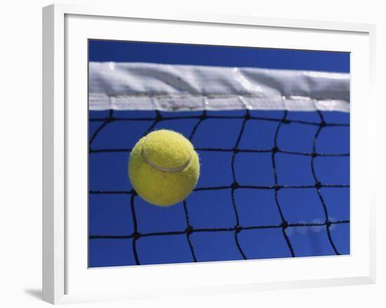 Tennis Ball Hitting Net-null-Framed Photographic Print