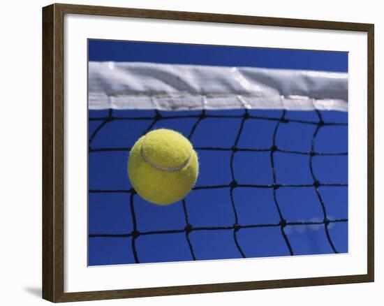 Tennis Ball Hitting Net-null-Framed Photographic Print