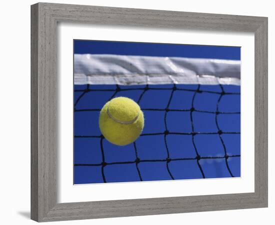 Tennis Ball Hitting Net-null-Framed Photographic Print