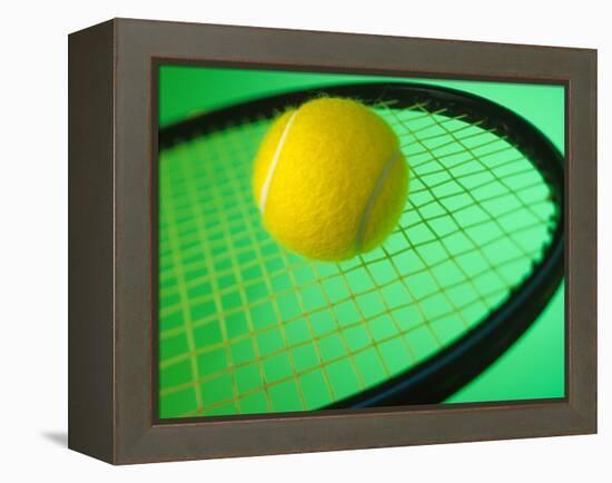 Tennis Ball on Racquet-null-Framed Premier Image Canvas