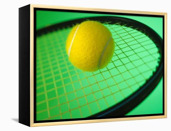 Tennis Ball on Racquet-null-Framed Premier Image Canvas