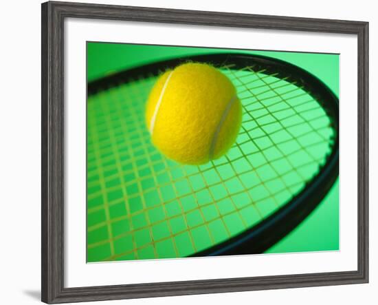 Tennis Ball on Racquet-null-Framed Photographic Print