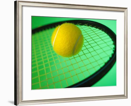 Tennis Ball on Racquet-null-Framed Photographic Print