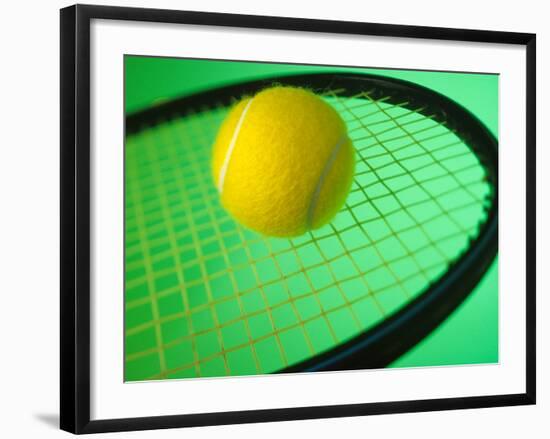 Tennis Ball on Racquet-null-Framed Photographic Print