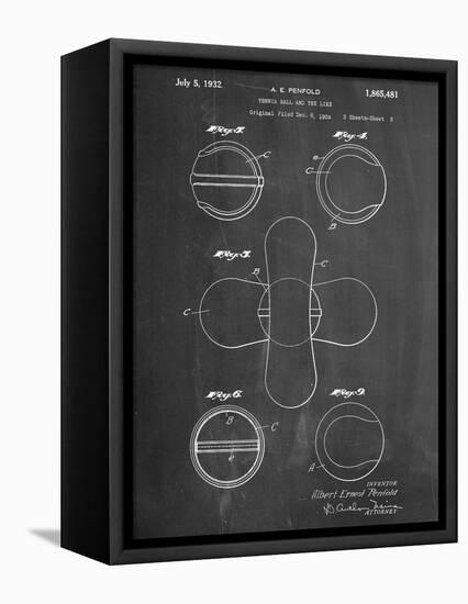 Tennis Ball Patent-null-Framed Stretched Canvas