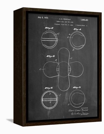 Tennis Ball Patent-null-Framed Stretched Canvas