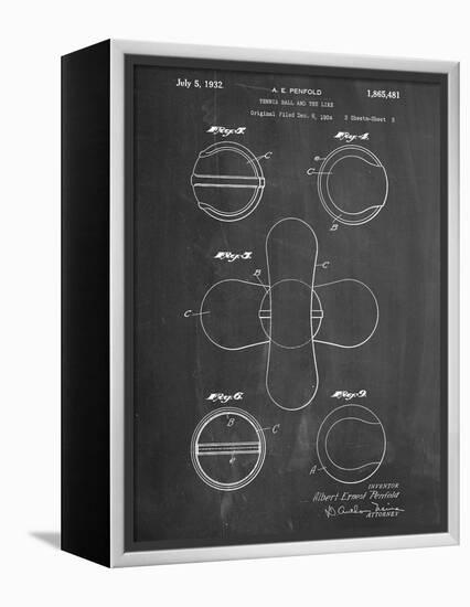 Tennis Ball Patent-null-Framed Stretched Canvas