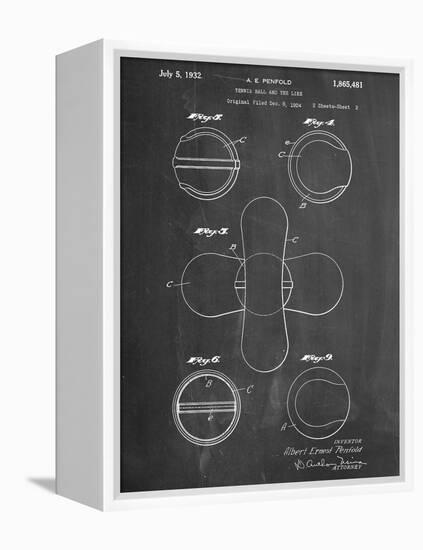 Tennis Ball Patent-null-Framed Stretched Canvas