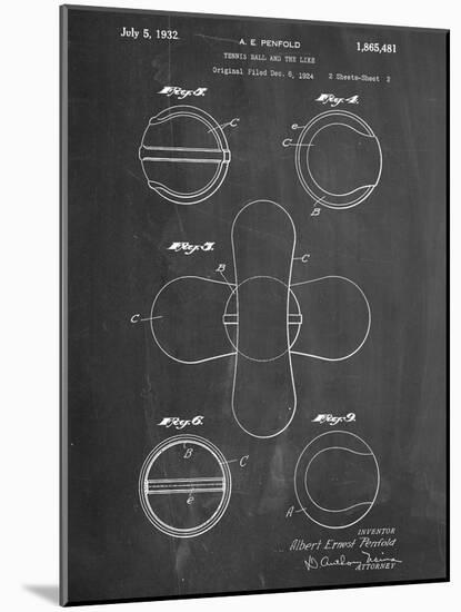 Tennis Ball Patent-null-Mounted Art Print