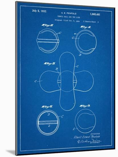 Tennis Ball Patent-null-Mounted Art Print