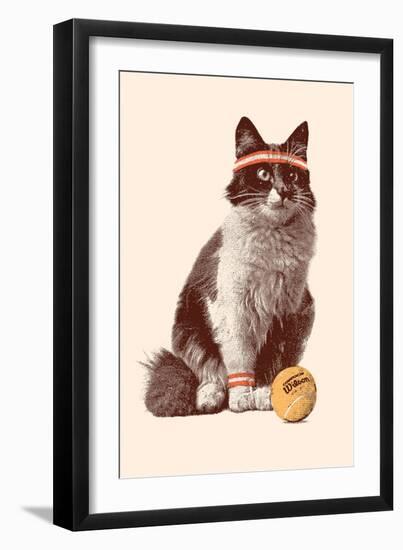 Tennis Cat, 2021 (Digital)-Florent Bodart-Framed Giclee Print