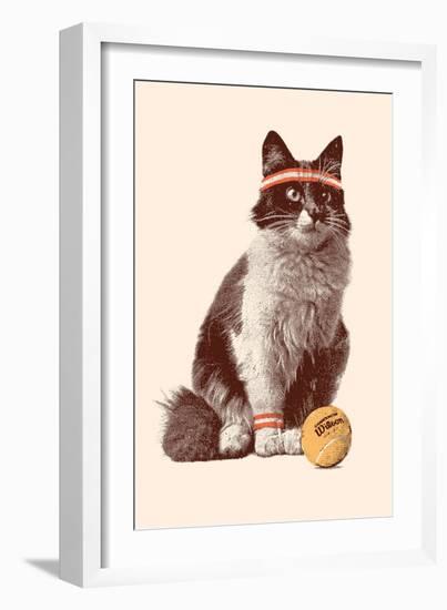 Tennis Cat, 2021 (Digital)-Florent Bodart-Framed Giclee Print