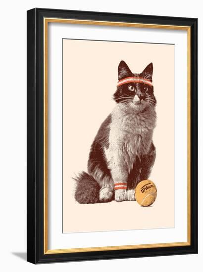 Tennis Cat, 2021 (Digital)-Florent Bodart-Framed Giclee Print