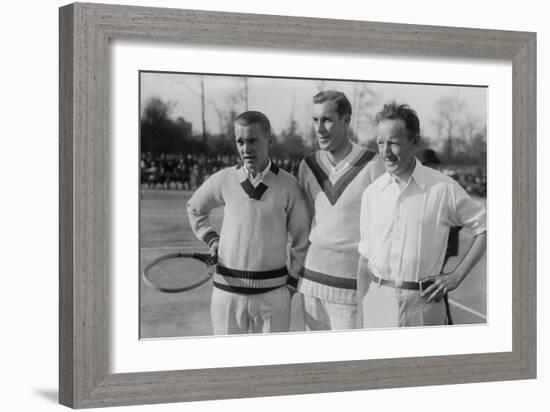 Tennis Champions Vincent Richards, Bill Tilden, and Bill Johnston in the 1920s-null-Framed Premium Photographic Print