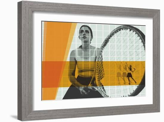 Tennis collage-null-Framed Giclee Print