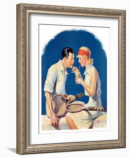 "Tennis Couple,"June 21, 1930-James C. McKell-Framed Giclee Print