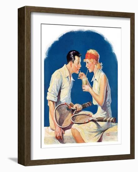 "Tennis Couple,"June 21, 1930-James C. McKell-Framed Giclee Print