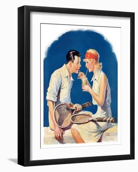 "Tennis Couple,"June 21, 1930-James C. McKell-Framed Giclee Print