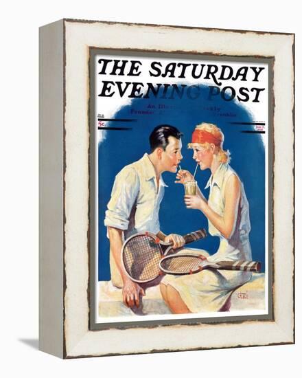 "Tennis Couple," Saturday Evening Post Cover, June 21, 1930-James C. McKell-Framed Premier Image Canvas