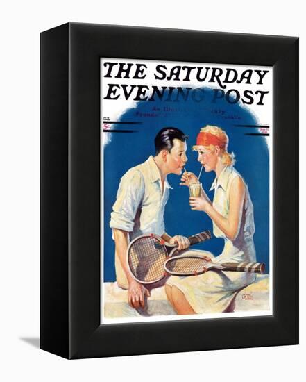 "Tennis Couple," Saturday Evening Post Cover, June 21, 1930-James C. McKell-Framed Premier Image Canvas