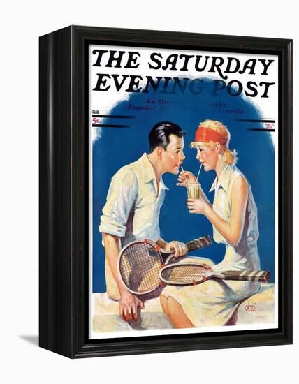 "Tennis Couple," Saturday Evening Post Cover, June 21, 1930-James C. McKell-Framed Premier Image Canvas