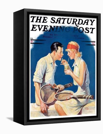 "Tennis Couple," Saturday Evening Post Cover, June 21, 1930-James C. McKell-Framed Premier Image Canvas