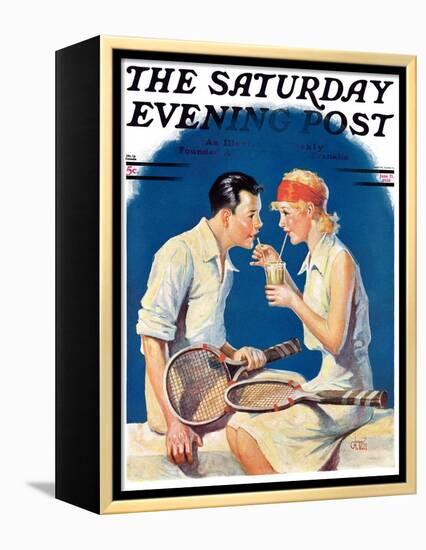 "Tennis Couple," Saturday Evening Post Cover, June 21, 1930-James C. McKell-Framed Premier Image Canvas