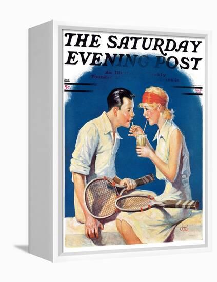 "Tennis Couple," Saturday Evening Post Cover, June 21, 1930-James C. McKell-Framed Premier Image Canvas