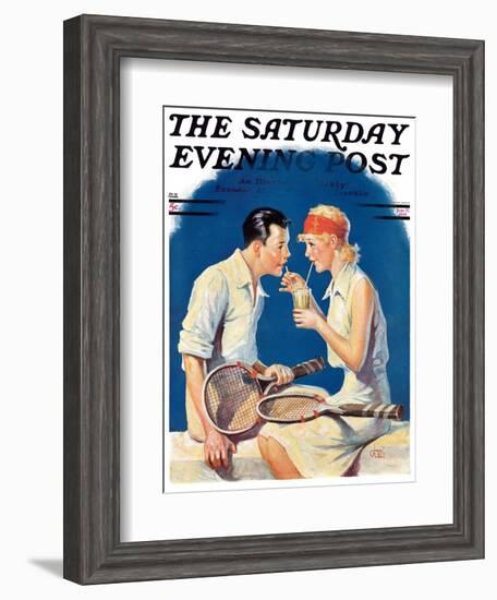 "Tennis Couple," Saturday Evening Post Cover, June 21, 1930-James C. McKell-Framed Giclee Print