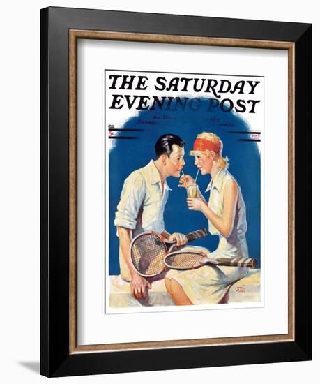 "Tennis Couple," Saturday Evening Post Cover, June 21, 1930-James C. McKell-Framed Giclee Print