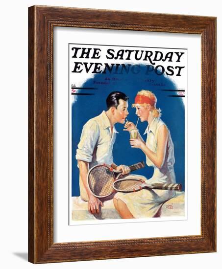 "Tennis Couple," Saturday Evening Post Cover, June 21, 1930-James C. McKell-Framed Giclee Print