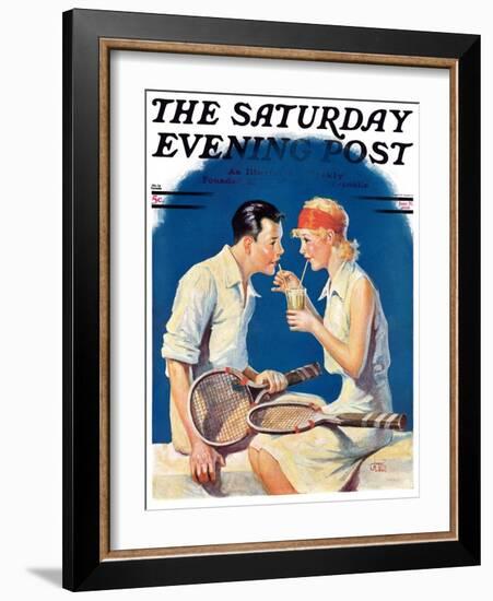 "Tennis Couple," Saturday Evening Post Cover, June 21, 1930-James C. McKell-Framed Giclee Print