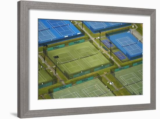 Tennis Courts, Albany, Auckland, North Island, New Zealand-David Wall-Framed Photographic Print