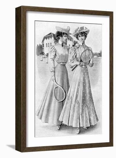 Tennis Gowns, Girls' Attire for August, 1906-null-Framed Giclee Print