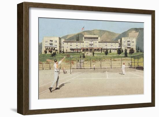 Tennis Match at a Resort-null-Framed Art Print