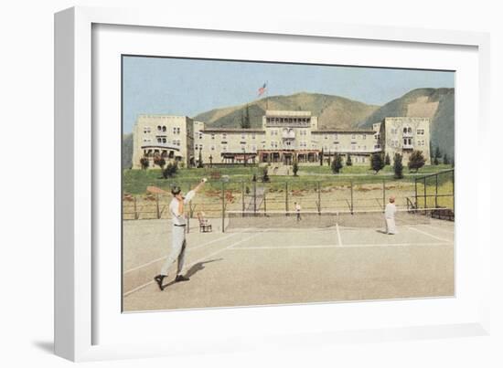 Tennis Match at a Resort-null-Framed Art Print