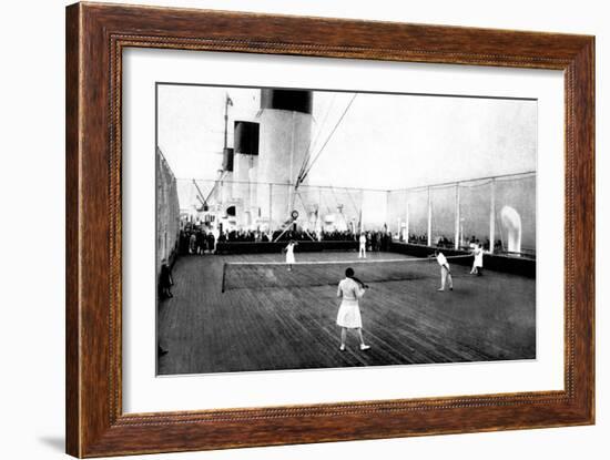 Tennis on Deck-null-Framed Art Print