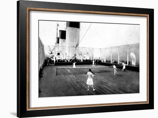 Tennis on Deck-null-Framed Art Print