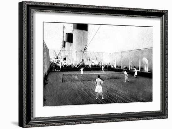 Tennis on Deck-null-Framed Art Print