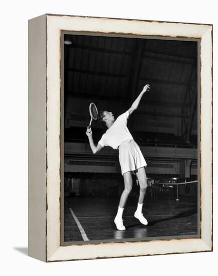 Tennis Player Althea Gibson, Serving the Ball While Playing Tennis-Gordon Parks-Framed Premier Image Canvas