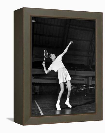 Tennis Player Althea Gibson, Serving the Ball While Playing Tennis-Gordon Parks-Framed Premier Image Canvas