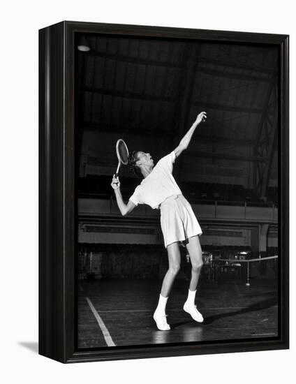 Tennis Player Althea Gibson, Serving the Ball While Playing Tennis-Gordon Parks-Framed Premier Image Canvas