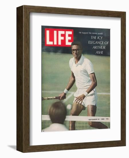 Tennis Player Arthur Ashe, September 20, 1968-Richard Meek-Framed Photographic Print